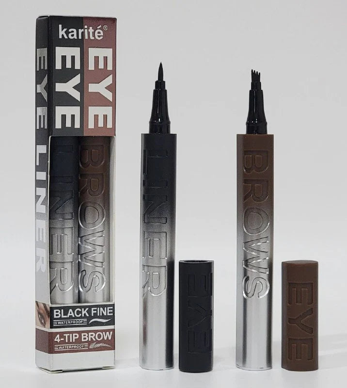Karite - Eyeliner black fine 4 tip brow waterproof