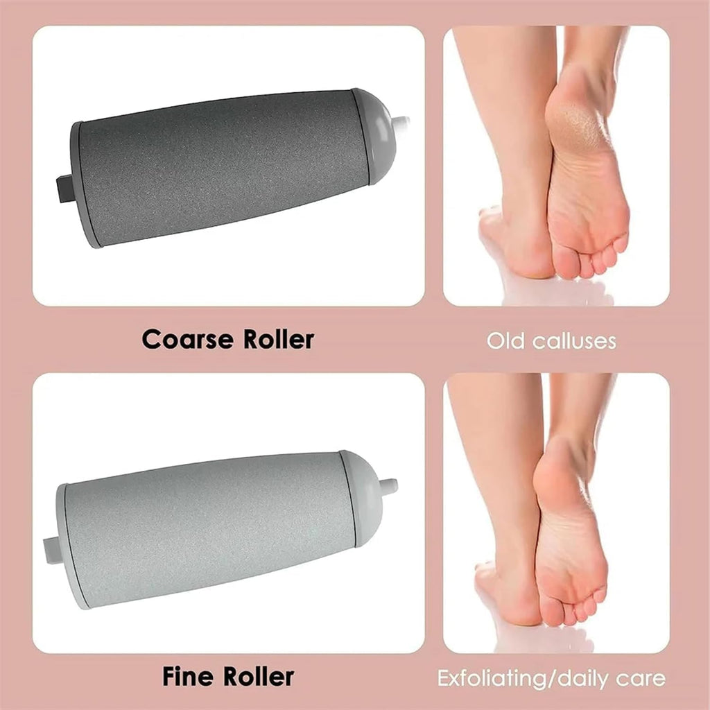 Electric Foot File USB Rechargeable Foot File with 2 Interchangeable Heads with LED Light for Dead Skin and Dry Heels