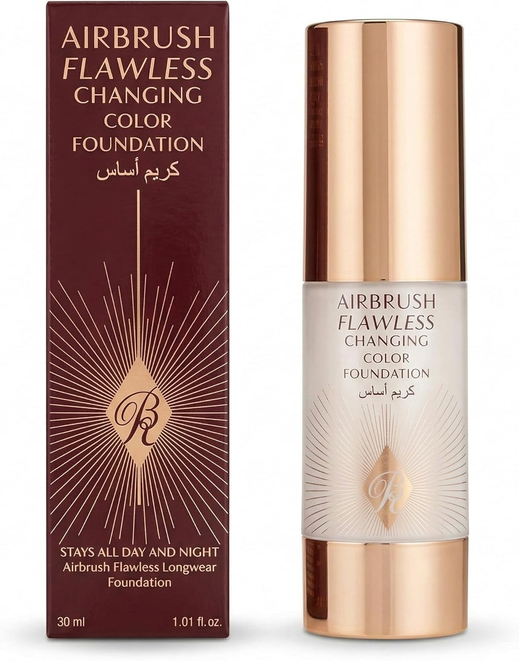 Rose Berry Airbrush Flawless Changing Color Foundation, Longwear Liquid Foundation, 30ml