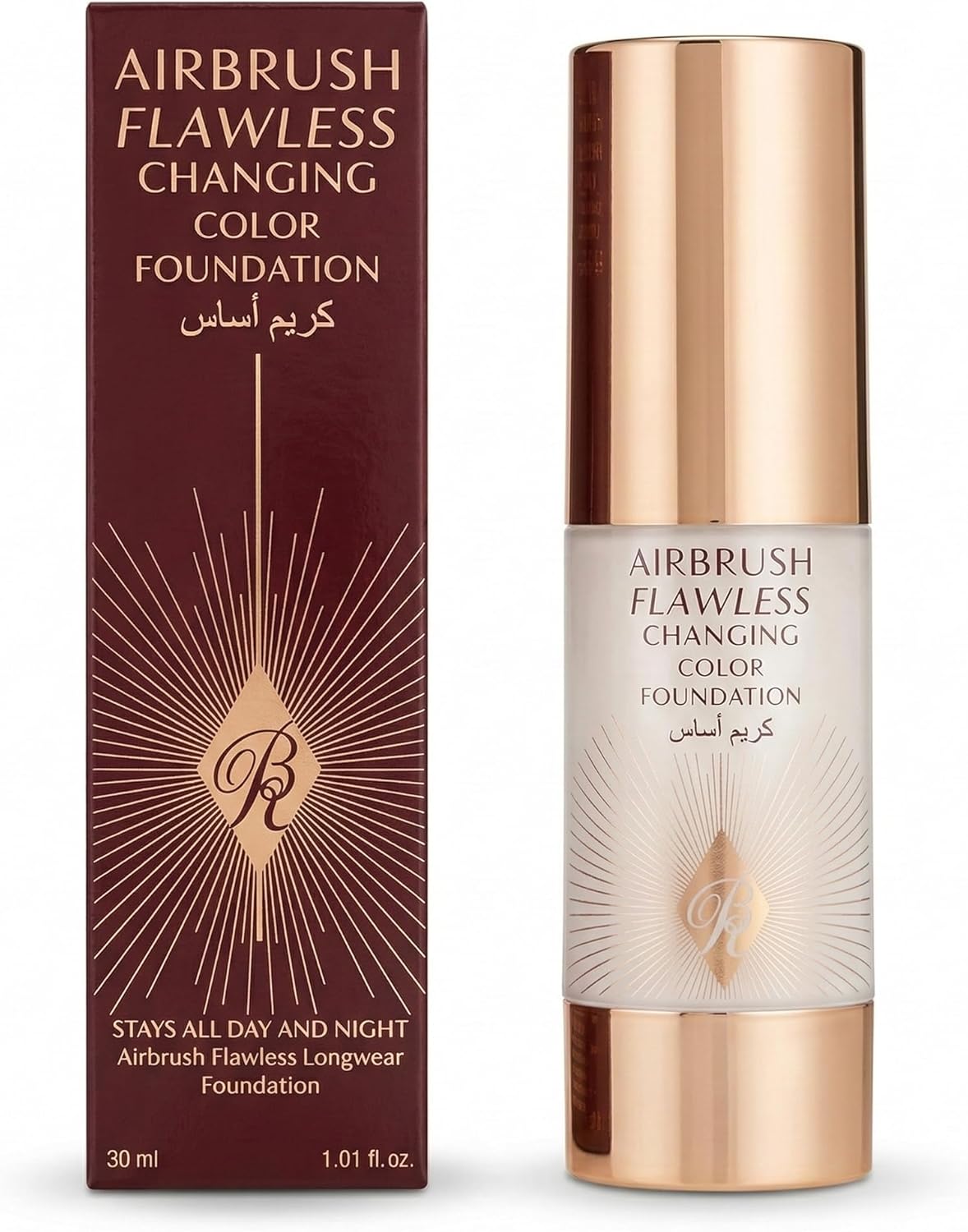 Rose Berry Airbrush Flawless Changing Color Foundation, Longwear Liquid Foundation, 30ml