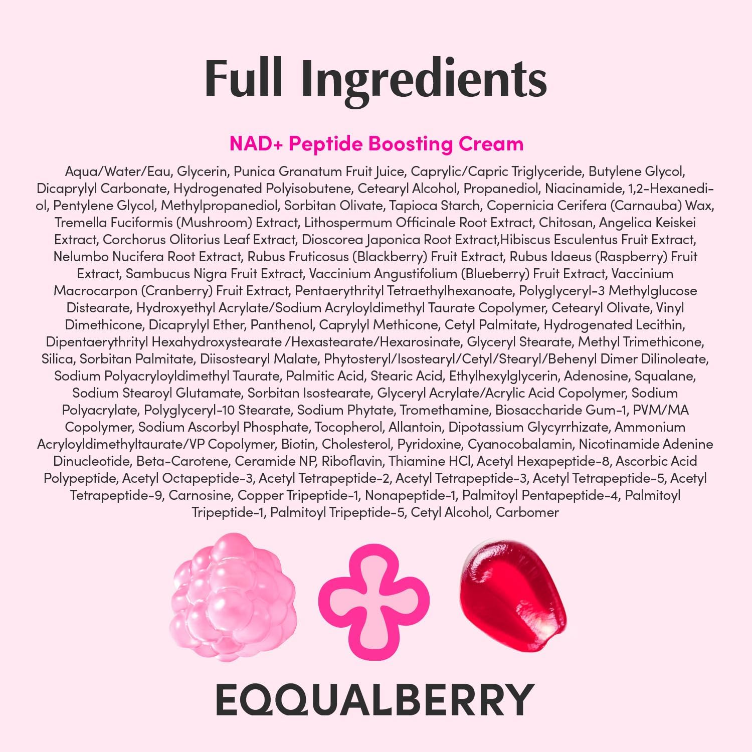 EQQUALBERRY Lush Blush NAD+ Peptide Boosting Cream 50ml