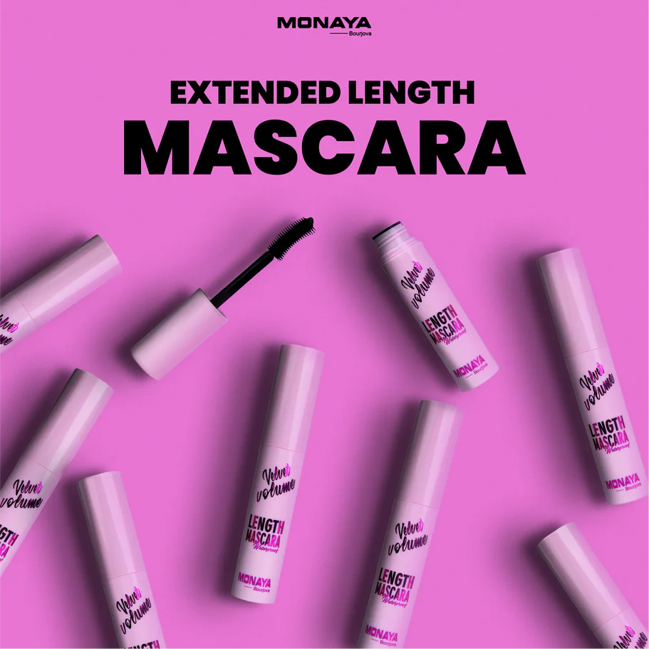 Velvet Volume Length Mascara – Waterproof, Smudge-Proof, Lightweight & Defining Formula for Natural Lash Lift - M015