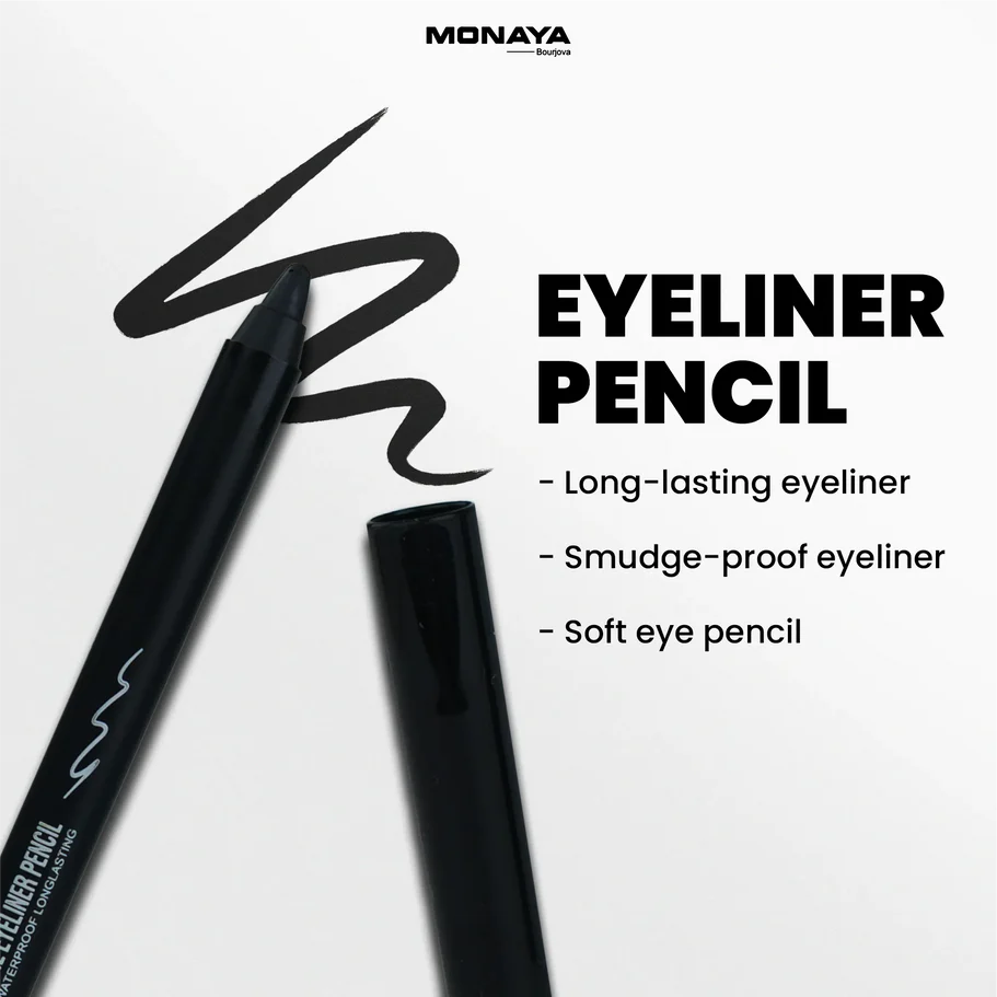 Black Kohl Eyeliner Pencil – Ultra Smooth, Smudge-Proof Eye Pencil for Intense Definition - E001