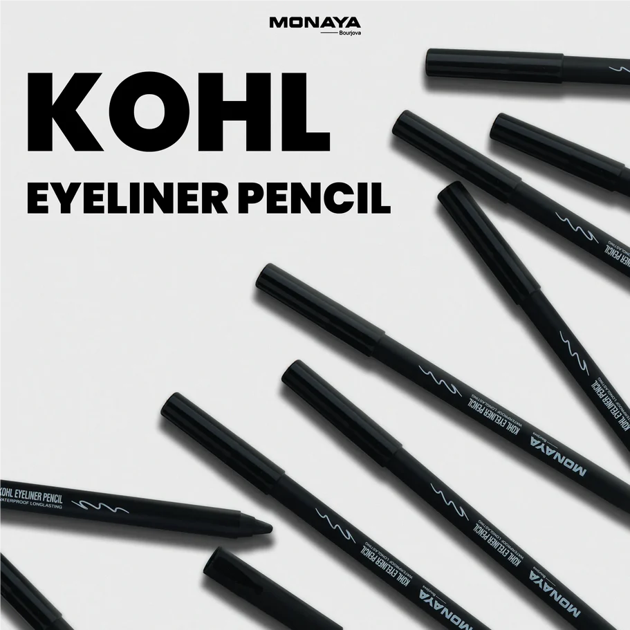 Black Kohl Eyeliner Pencil – Ultra Smooth, Smudge-Proof Eye Pencil for Intense Definition - E001