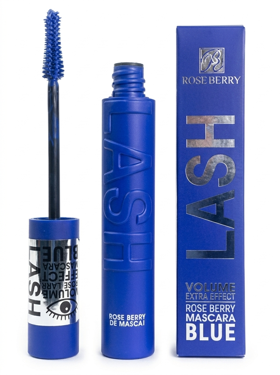 Rose Berry Volume Lash Effect Mascara red and blue shades