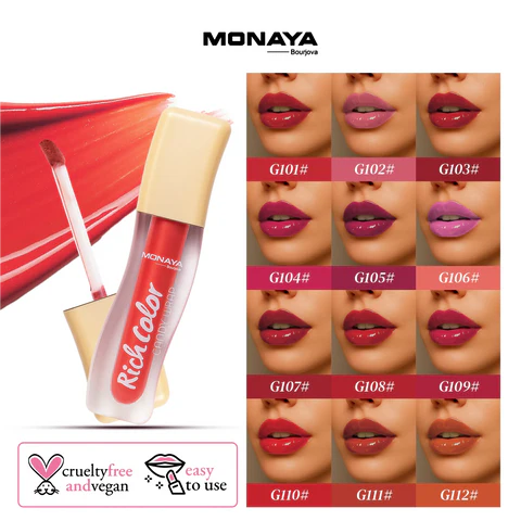 Candy Wrap Rich Color Lip Gloss, Moisturizing, High Shine - 12 Shades - G009