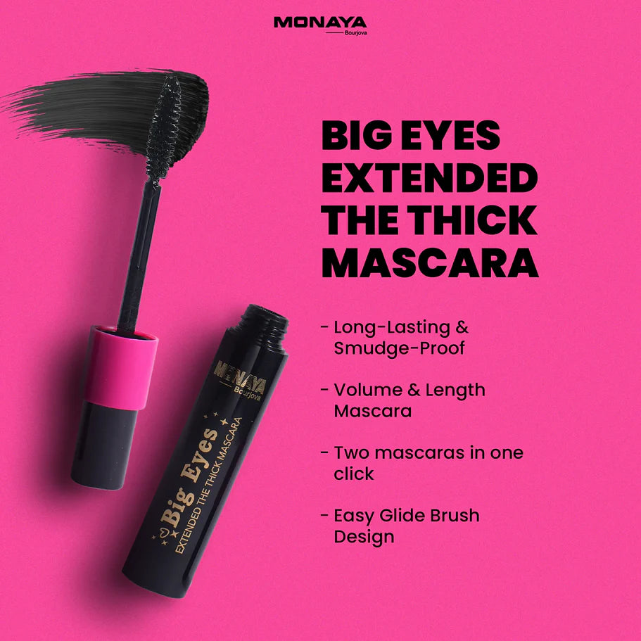 Big Eyes Lengthening Mascara, Zero-Smudge Long Wear, Black - M006