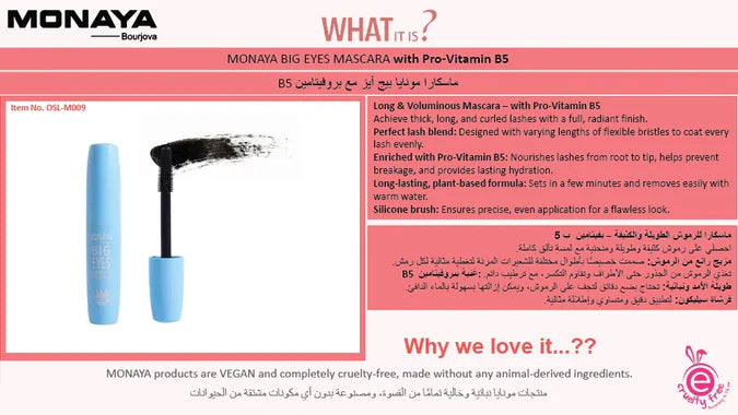 Big Eyes Mascara, Volumizing & Lengthening, M009-Black