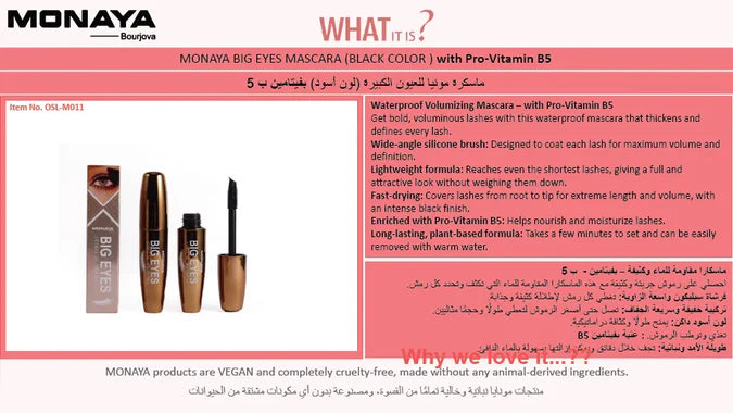 Big Eyes Thick Mascara, Volumizing & Lengthening, 13ml - M011