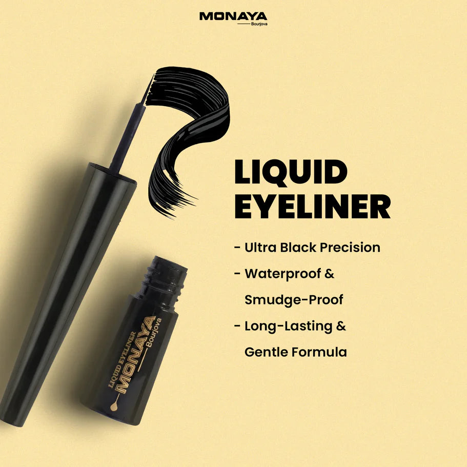 Waterproof Black Liquid Eyeliner – Intense Black, Long-Lasting, Precision Tip - N001