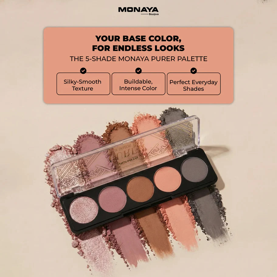 Purer Palette Shadow, Long Lasting, Blendable Natural Colors - 5 color - Y002