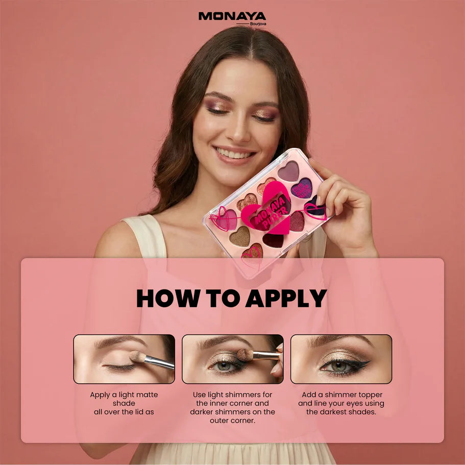 Purer Eyeshadow Palette, Highly Pigmented & Blendable, 12 Colors - Y003