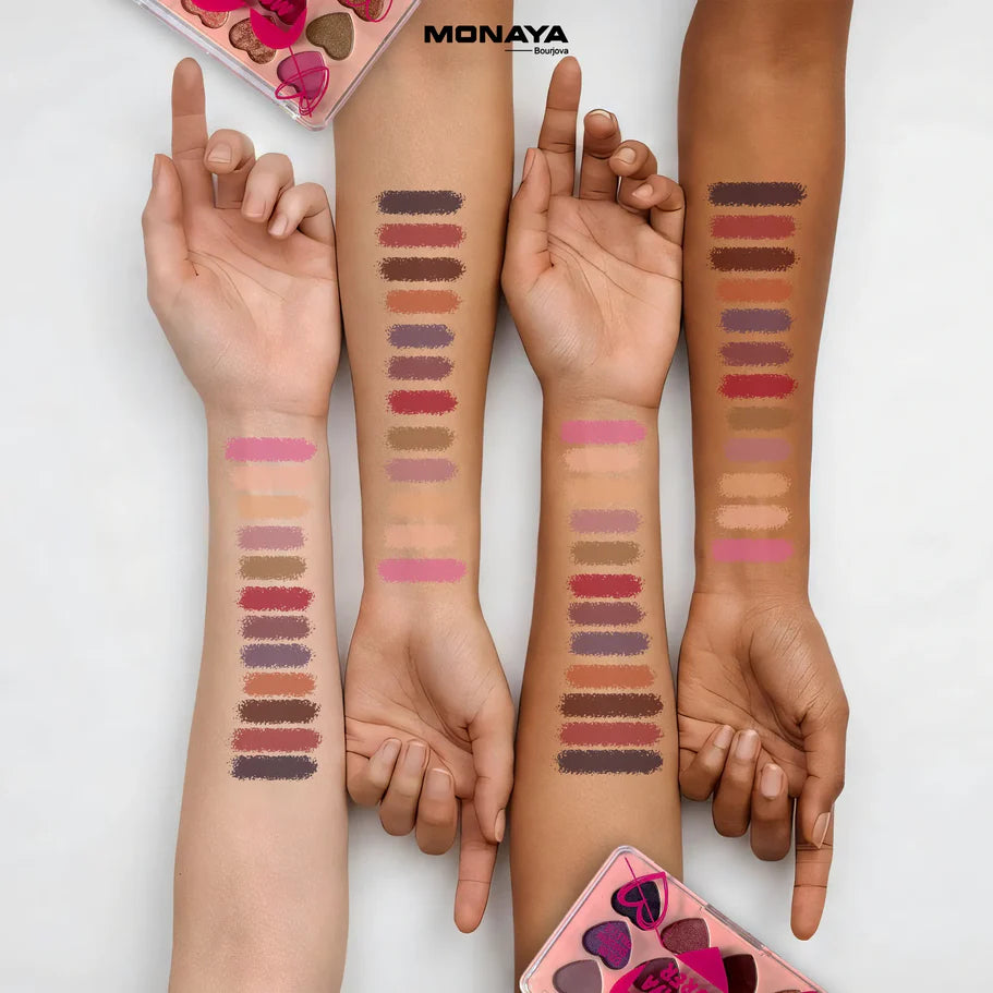 Purer Eyeshadow Palette, Highly Pigmented & Blendable, 12 Colors - Y003