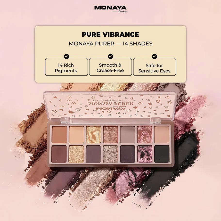 Color Luxe Eyeshadow Set, Highly Pigmented & Long-Lasting - 14 Shades - Y015
