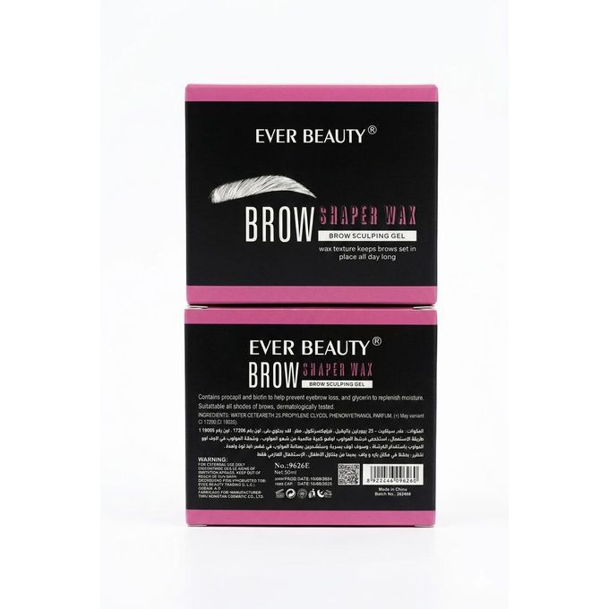 Ever Beauty Brow Shaper Wax - Professional Brow Sculpting Gel with Biotin & Procapil - Long Lasting Hold 50ml