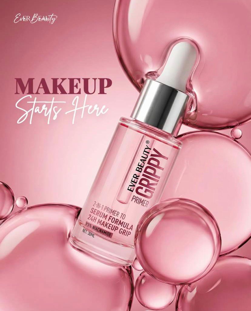 Ever Beauty - Grippy Primer 30ml | 2-in-1 Serum Primer | 24H Makeup