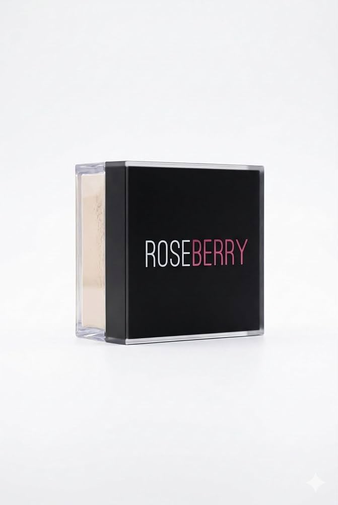 Rose Berry Easy Bare Loose Baking and Setting Powder, Translucent Face Powder, 20g