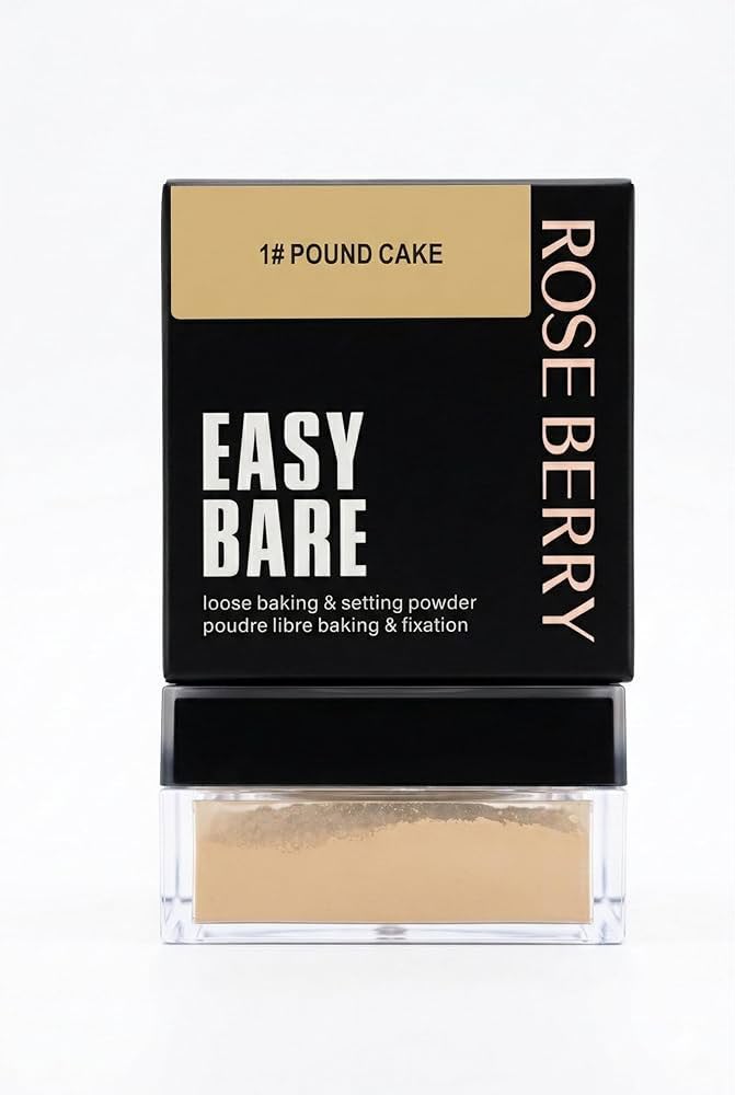 Rose Berry Easy Bare Loose Baking and Setting Powder, Translucent Face Powder, 20g