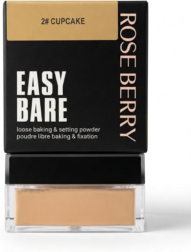 Rose Berry Easy Bare Loose Baking and Setting Powder, Translucent Face Powder, 20g