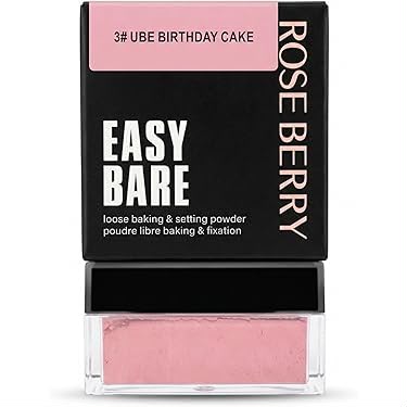 Rose Berry Easy Bare Loose Baking and Setting Powder, Translucent Face Powder, 20g