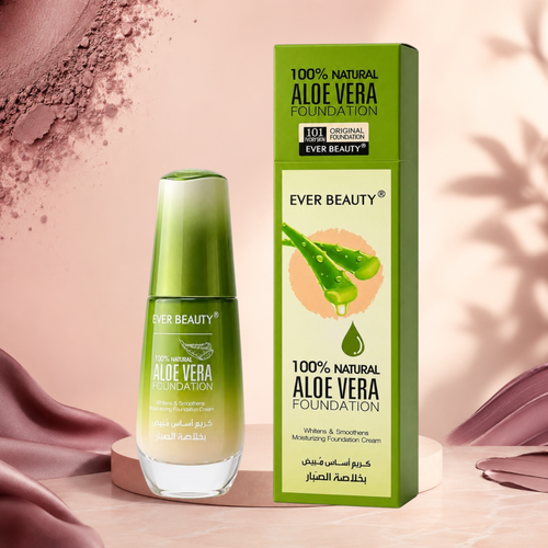 Marom Ever Beauty 100% natural aloe vera foundation in shade 101 with its green packaging box.