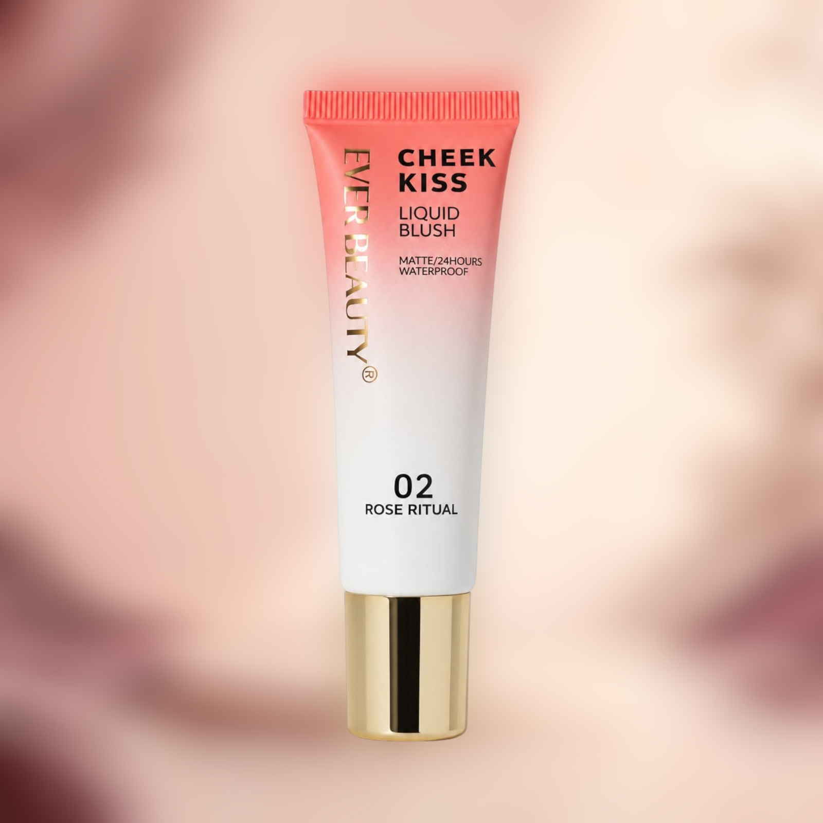 Marom Ever Beauty Cheek Kiss liquid blush in shade 02 Rose Ritual, a matte waterproof formula in a squeeze tube.